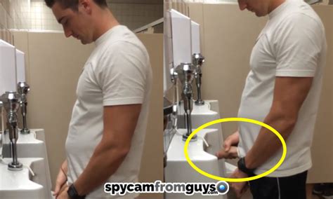 handsome guy with a huge dick at the urinals spycamfromguys hidden cams spying on men