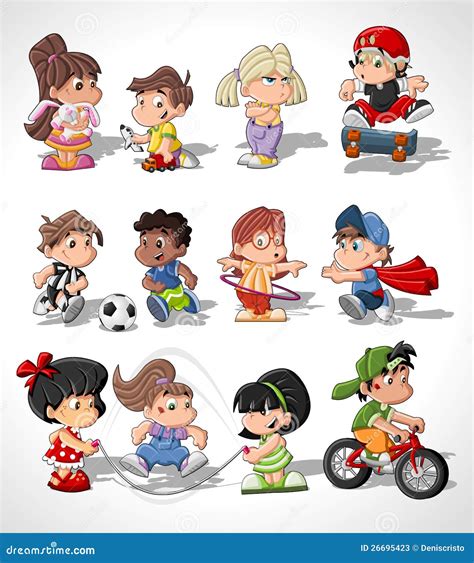 cute happy cartoon kids stock vector illustration  cartoon