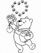 Pooh Honey Winnie Coloring Bear Pages Jar Holding Pot Flowers Christmas Coloringsky Color Getcolorings Sheet Print Printable sketch template