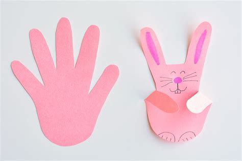 handprint bunnies paper handprint bunny craft   project