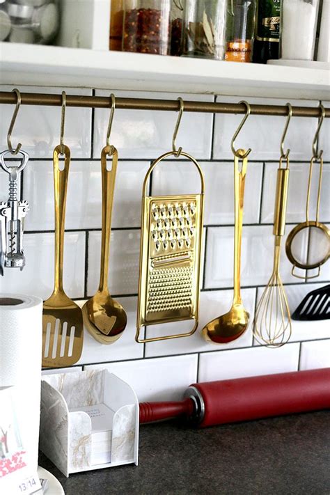 pretty utility gorgeous gold utensils eclectic kitchen gold kitchen