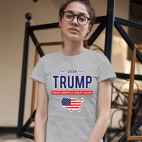 2024 trump t shirt make america great again stars and stripes women s