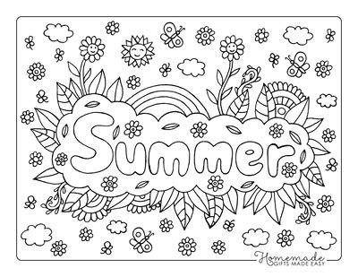 summer coloring pages  kids adults