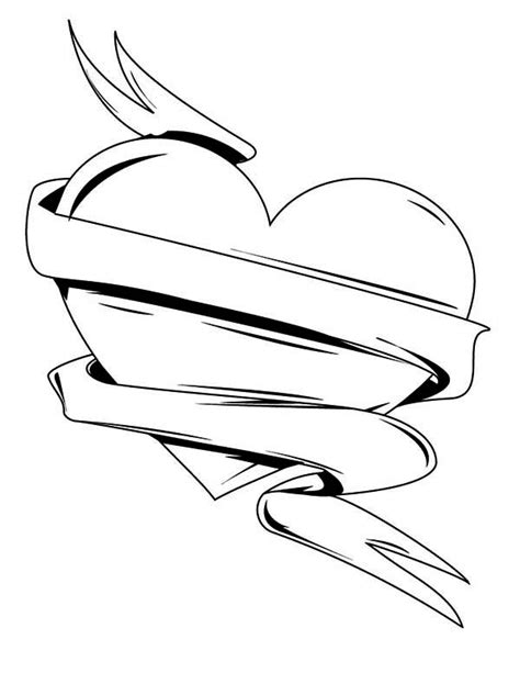 drawings  heart  ribbon   drawings  heart
