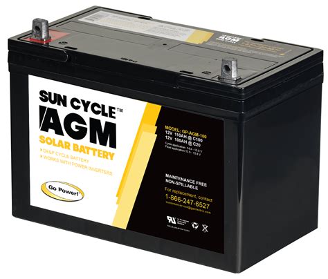 volt sun cycle agm solar battery  power solar  fleet