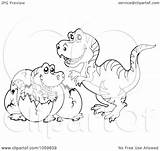 Tyrannosaurus Hatching Outline Coloring Illustration Royalty Visekart Clip Vector Background Clipart sketch template
