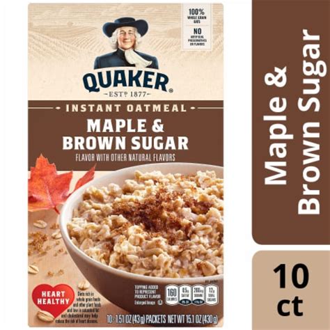 Quaker Maple And Brown Sugar Instant Oatmeal Packets 10 Ct 1 51 Oz