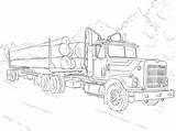Tractor Trailer Sketch Coloring Paintingvalley Pages Truck sketch template