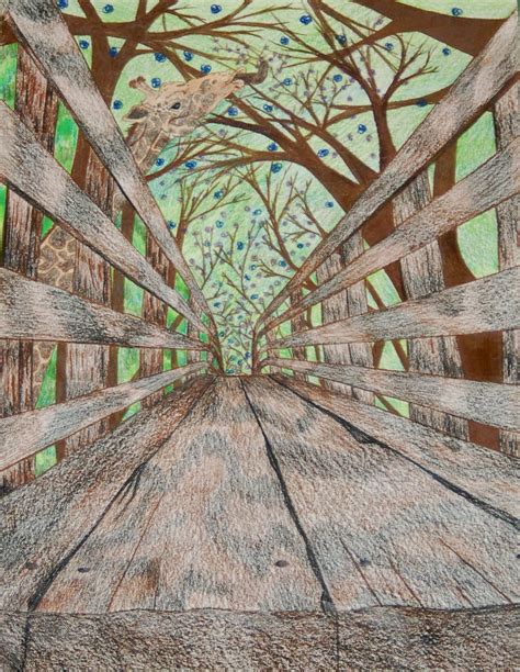 art ii  grade  point perspective drawing  colored pencil
