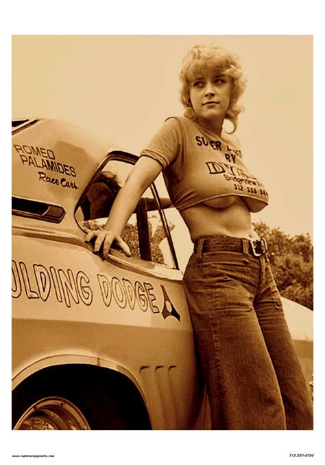 Vintage Reproduction Racing Poster Grand Spalding Dodge Girl Super