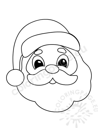 christmas santa claus face template coloring page