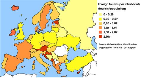 some tourism statistics of european countries maps on the web