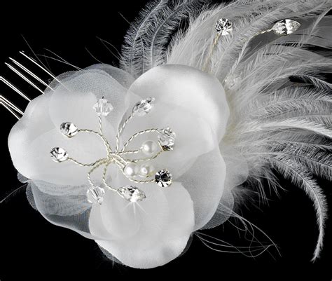 bridal feather fascinator  veil elegant bridal hair accessories