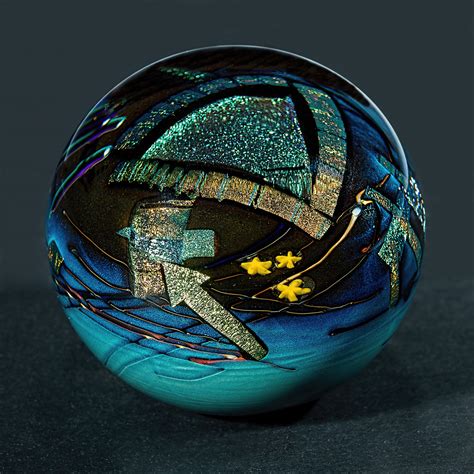 Mocha Graphic Evolution Paperweight By Shawn Messenger Art Glass