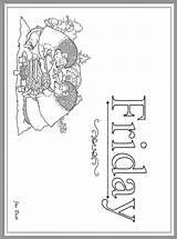 Week Days Coloring Friday Pages Printable Jan Brett Colouring Janbrett Downloads Ther Kids Popular Color Cli sketch template