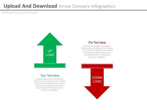 upload   arrow compare infographics powerpoint   powerpoint