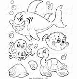 Coloring Pages Clipart Sea Royalty Shark Color Drawing Clip Colouring Printable Colour Creatures Small Bull Animal Clipground Great Prints Sheets sketch template