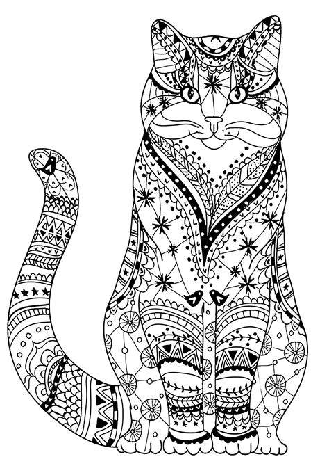 wise cat cats adult coloring pages