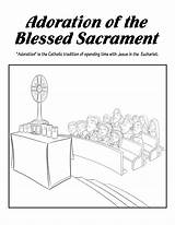 Adoration Eucharistic Eucharist Blessed sketch template