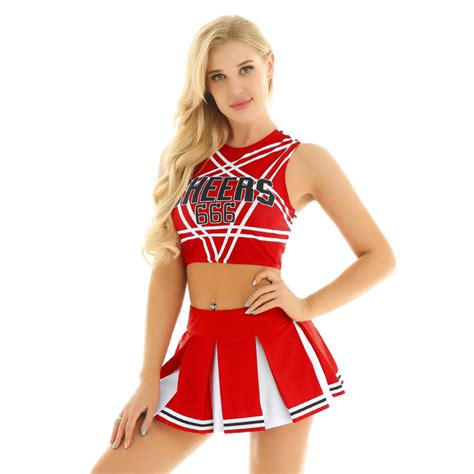 Women Japanese Schoolgirl Cosplay Uniform Lingerie Gleeing Cheerleader