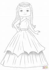 Coloring Princess Cute Pages Printable Drawing Categories sketch template