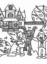 Coloring Halloween Pages Spooky Scary Costumes Fun Tricking Treats Safety Print Printable Costume Crayola Clipart Color Kids Sheets Getcolorings Haunted sketch template