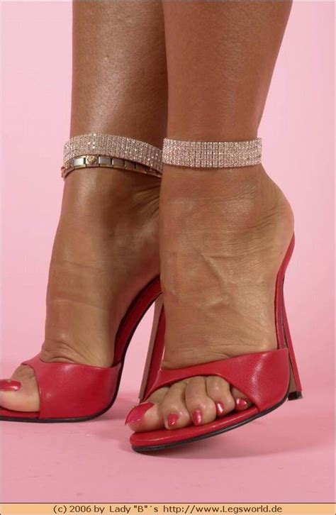 lady barbara red mules heels extreme high heels funky heels
