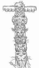 Totem Coloring Native American Poles Cedar Tree Giant Pole Pages Drawing Colouring Adult Color Lion Kidsplaycolor Visit Choose Board sketch template