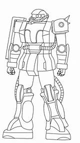 Zaku Lineart sketch template