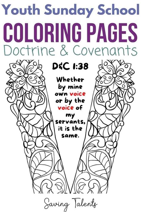 youth sunday school coloring pages  doctrine covenants