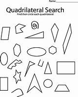 Quadrilateral Search Teacherspayteachers Worksheet Circle Students Shapes Grade sketch template