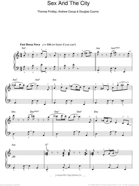 Findlay Theme From Sex And The City Sheet Music For Piano Solo