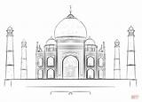 Taj Mahal Drawing Coloring Draw Palace India Step Pages Architecture Printable Sketch Drawings Tutorials Kids Cartoon Supercoloring Easy Color Building sketch template