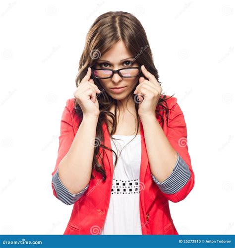 young lady  glasses stock photo image  caucasian