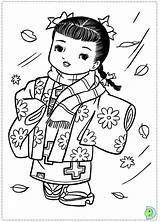 Dinokids Meninas Japonesas Coloringcrew Geisha Hundreds Sheets Kimono sketch template