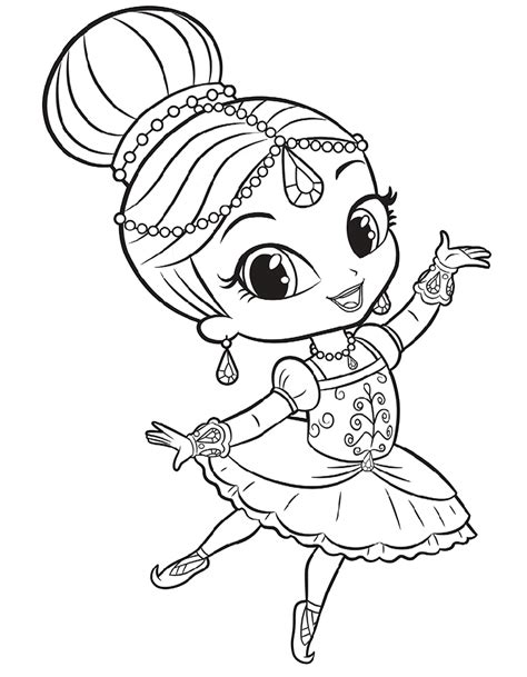 shimmer  shine coloring pages  girls educative printable
