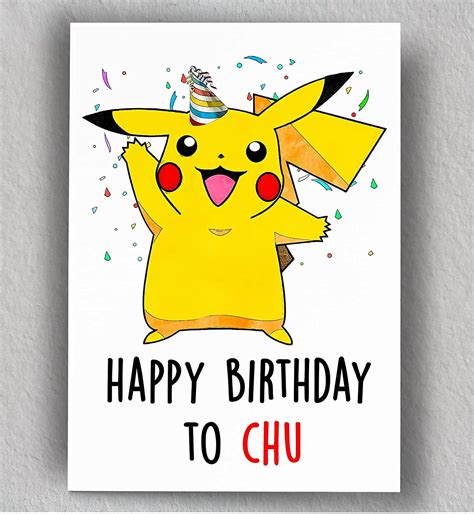 happy birthday pikachu pokemon card