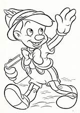 Disney Coloring Pages Pinocchio Walt Characters sketch template