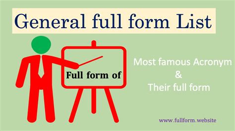 full form general list  famous full forms