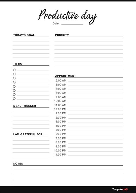 printable daily planner templates   word excel   hot