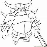 Coloring Pekka Pages Clash Clans Warden Coc Grand Coloringpages101 Games Template sketch template