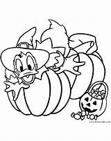 Halloween Disney Coloring Duck Pages Daisy Witch Printable Print Costume Color Donald Mickey Mouse Book sketch template