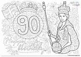 90th Birthday Queen Queens Colouring Royal Family Coloring Pages Happy British Activityvillage Elizabeth Kids Crafts Celebration Sheets Party Activities Ii sketch template