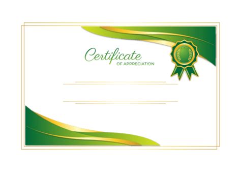 luxury golden frame certificate appreciation green gradient color