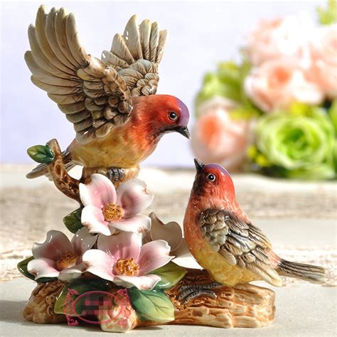 handmade ceramic bird figurine creative decorative home decorations small ornaments love bird