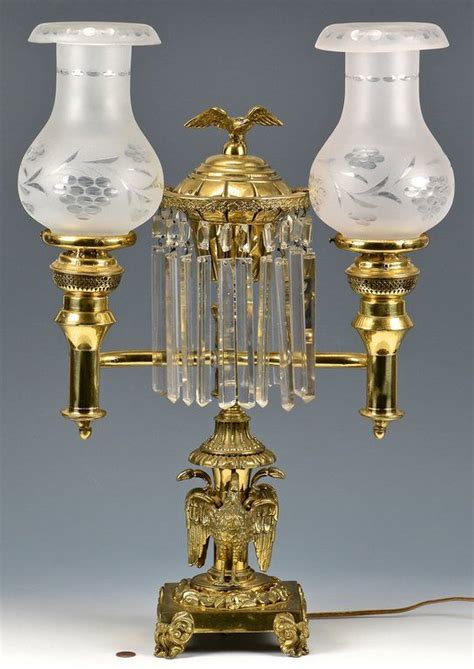 double argand lamp  pelican  swan base antique oil lamps vintage lamps vintage lighting