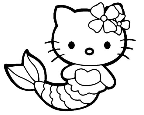 kitty mermaid coloring page  printable coloring pages