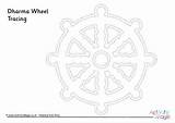 Dharma Wheel Tracing Vesak Village Activity Explore Printables sketch template