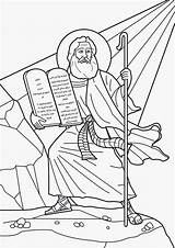 Moises Mandamientos Diez Commandments Moses Bible Receives Moisés Niños Recibe Biblische Ninos Malvorlagen Dominical Dies sketch template