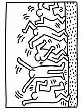 Haring Keith Kids Fun Coloring Pages Votes Dancing Figures sketch template